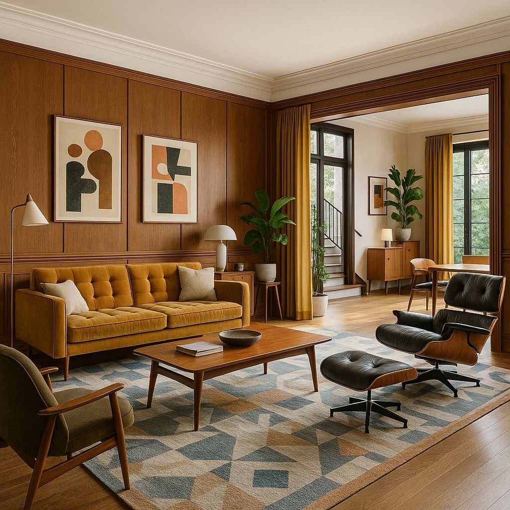 salon d'un style mid-century